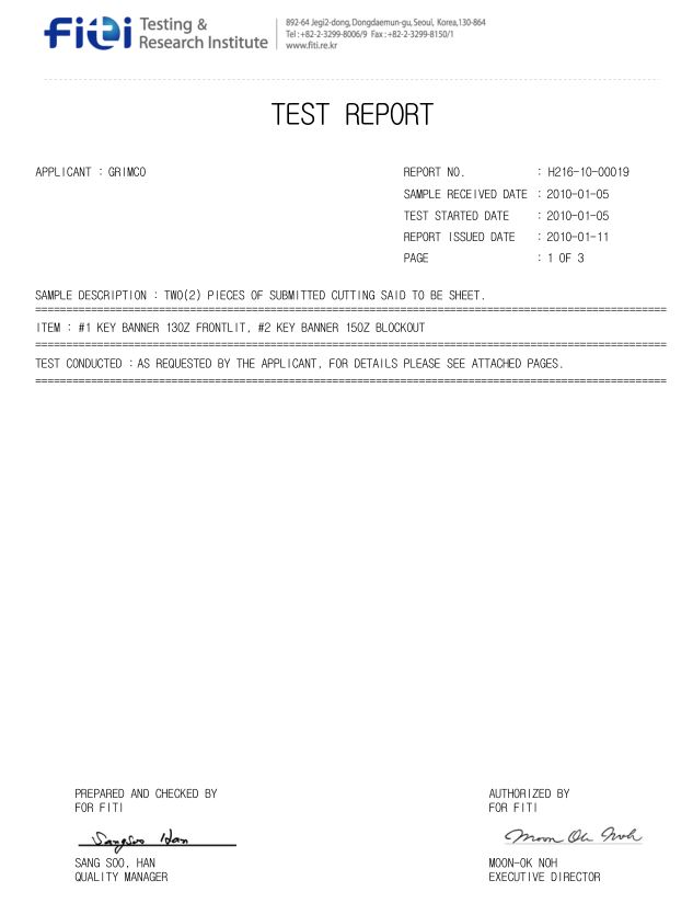 Banner Material Fire Test